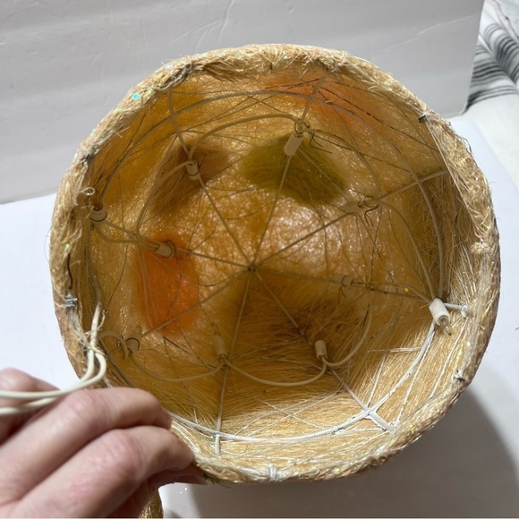 Light up Spun Fiber Giant Easter Eggs Set Of Two, Vintage - Picture 6 of 8